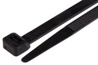 811-1782 RS PRO Cable Tie, Flame Retardant, 380mm x 7.6 mm, Black Nylon, Pk-100