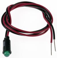 559-0203-007f Dialight Green Panel Mount Indicator, 12V dc, 6.4mm Mounting Hole Size, Lead Wires Termination