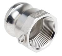 317-507 RS PRO Hose Connector, Straight Camlock Adaptor, BSPT 1-1/2in 1-1/2in ID, 17 bar