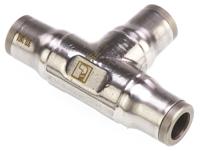 3804-06-00 Legris LF3800 Series Tee Tube-to-Tube Adaptor Push In 6 mm, Push In 6 mm to Push In 6 mm, Tube-to-Tube Connection Style