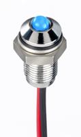 171-3759 RS PRO Blue Panel Mount Indicator, 10.8 → 13.2V dc, 6mm Mounting Hole Size, Lead Wires Termination, IP67