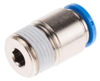 qs-38-10-i Festo QS Series Straight Threaded Adaptor, R 3/8 Male to Push In 10 mm, Threaded-to-Tube Connection Style, 153019