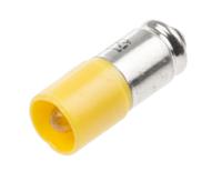 204-142 RS PRO Yellow LED Indicator Lamp, 12V ac/dc, Midget Groove Base, 6mm Diameter, 630mcd