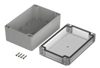 07418129-xm-181209-g-7035 Bopla Euromas X Series Light Grey Polycarbonate Enclosure, IP66, IP68, IK07, Clear Lid, 180 x 120 x 90.3mm