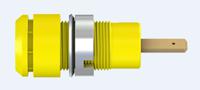 659098-24 Staubli Yellow Female Banana Socket, 2mm Connector, Tab Termination, 10A, 600V, Gold Plating