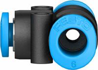 qsmt-6-4 Festo QSMT Series Tee Tube-to-Tube Adaptor Push In 4 mm, Push In 6 mm to Push In 6 mm, Tube-to-Tube Connection Style,