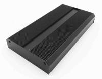 188-1303 RS PRO Black Extruded Aluminium Heat Sink Case, IP40, Black Lid, 299 x 219 x 50mm