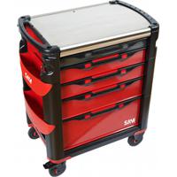 415h SAM 5 Drawer Stainless Steel Wheeled Tool Trolley