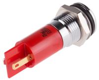 211-314 RS PRO Red Panel Mount Indicator, 110V ac, 14.5mm Mounting Hole Size, Solder Tab Termination, IP40