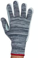 tag9-10 Tornado Aquaglass Grey Yarn Yarn Cut Resistant Gloves, Size 10, Leather Coating
