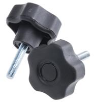 702-7572 RS PRO Black Multiple Lobes Clamping Knob, M6, Threaded Stud