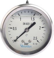 mit3-f22b18 Bourdon Analogue Pressure Gauge 2.5bar Back Entry 63mm Outside Diameter