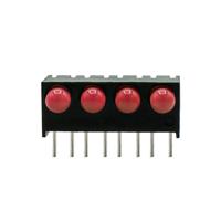 551-1107-004f Dialight 551-1107-004F, Red Right Angle PCB LED Indicator, 4 LEDs, Through Hole 1.7 V