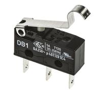 db1c-b1sc ZF Simulated Roller Lever Micro Switch, Tab Terminal, 6 A @ 250 V ac, SPDT