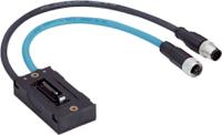 nansx-aaabaezz1 SICK Male 8 way M12 Male Connector to Female 4 way M12 Female Connector Connector Cable, 300 mm