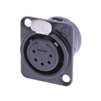 nc5fd-l-b-1 Neutrik Panel Mount XLR Connector, Female, 50 V, 5 Way, Gold Plating