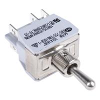 647h2k APEM Toggle Switch, Panel Mount, (On)-Off-(On), DPST, Solder Lug Terminal, 250V ac