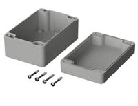 03217000 Bopla Euromas Series Grey ABS Enclosure, IP65, Flanged, Grey Lid, 122 x 120 x 55mm