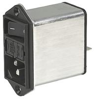 dd128321111 Schurter 8A, 250 V ac Male Panel Mount Filtered IEC Connector DD12.8321.111, Quick Connect Terminals 6.3 x 0.8 mm