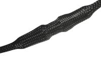 170-11000-hegp10-pet-bk HellermannTyton Expandable Braided PET Black Cable Sleeve, 10mm Diameter, 5m Length, Helagaine HEGP Series