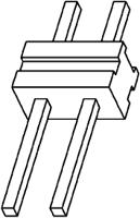 825433-2 TE Connectivity AMPMODU MOD II Series Straight Through Hole Pin Header, 2 Contact(s), 2.54 mm Pitch, 1 Row, Unshrouded