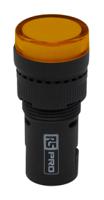 909-2480 RS PRO, Panel Mount Yellow LED Pilot Light, 16mm Cutout, IP40, Round, 230V ac