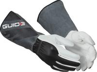 guide-1230-t10 GUIDE GLOVES White, Grey Leather Work Gloves Heat Resistant