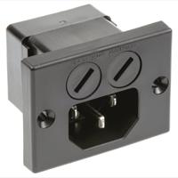 004050002 Schurter C14 Panel Mount IEC Connector Male, 10A, 250 V