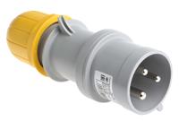 2133230 Scame IP44 Yellow Cable Mount 2P + E Industrial Power Plug, Rated At 32A, 110 V
