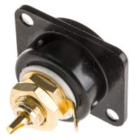 nf2d-b-9 Neutrik Black Panel Mount RCA Socket, Gold over Nickel, 16A