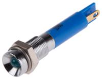 211-291 RS PRO Blue Panel Mount Indicator, 12V dc, 6mm Mounting Hole Size, Solder Tab Termination