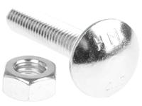 512-1051 Bright Zinc Plated Steel Coach Bolt, M8 x 40mm