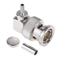 j01002a0027 Telegartner, Plug Cable Mount BNC Connector, 75Ω, Crimp Termination, Right Angle Body
