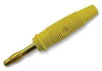 972518703 Hirschmann Test & Measurement Yellow Male Banana Plug, 4 mm Connector, Solder Termination, 32A, 30 V ac, 60V dc, Gold