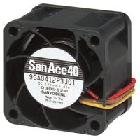 9ga0424p3g001 Sanyo Denki 9GA Series Axial Fan, 24 V dc, DC Operation, 36.5m³/h, 5.28W, 220mA Max, 40 x 40 x 28mm