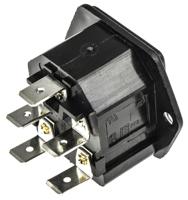 pf000263 Bulgin C14 Panel Mount IEC Connector Male, 10A, 250 V, Fuse Size 5 x 20mm