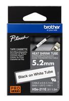 hse211e Brother Heat Shrink Tubing, Black on White 0.8 → 3.1mm Sleeve Dia. x 1.5m Length 3:1 Ratio, HSE Series