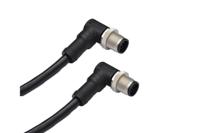 m12a08mr-12amr-sba05 Amphenol Industrial Male 8 way M12 to Male 8 way M12 Connector Cable, 500 mm