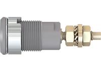 233020-28 Staubli Grey Female Banana Socket, 4 mm Connector, Solder Termination, 32A, 1000V, Gold Plating