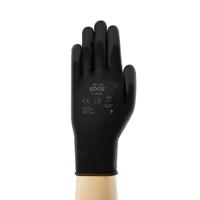 48126100 Ansell Edge Black Polyester Work Gloves, Size 10, Polyurethane Coating