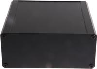 188-1261 RS PRO Black Extruded Aluminium Heat Sink Case, IP40, Black Lid, 200 x 100 x 86mm