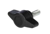 284-5541 RS PRO Black Thermoplastic Wing Clamping Knob, M5 x 15, Threaded Mount