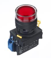 yw1l-mf2e10q4r Idec YW Series Illuminated Push Button Complete Unit, Panel Mount, 22mm Cutout, SPST, IP65