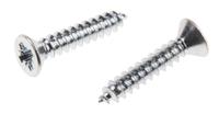 546-5496 RS PRO Bright Zinc Plated Steel Countersunk Head Self Tapping Screw, N°6 x 3/4in Long 19mm Long