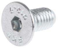 483-9824 RS PRO Bright Zinc Plated Steel Hex Socket Countersunk Screw, DIN 7991, M5 x 10mm