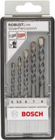 2607010526 Bosch 5-Piece Twist Drill Bit Set for Masonry, 8mm Max, 5mm Min, Carbide Tipped Bits