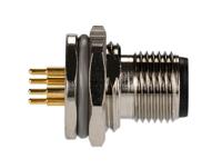t4140412041-000 TE Connectivity Circular Connector, 4 Contacts, Rear, M12 Connector, Socket, Male, IP67, M12 Series