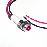 19040353wec CML Innovative Technologies Red Panel Mount Indicator, 24Vdc, M8 Mounting Hole Size, Lead Wires Termination, IP67