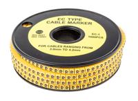 812-0893 RS PRO Slide On Cable Markers, Black on Yellow, Pre-printed "R", 3 → 4.2mm Cable