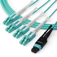 mpo8lcpl3m StarTech.com MPO to LC Multi Mode OM3 Fibre Optic Cable, 50/125μm, Aqua, 3m